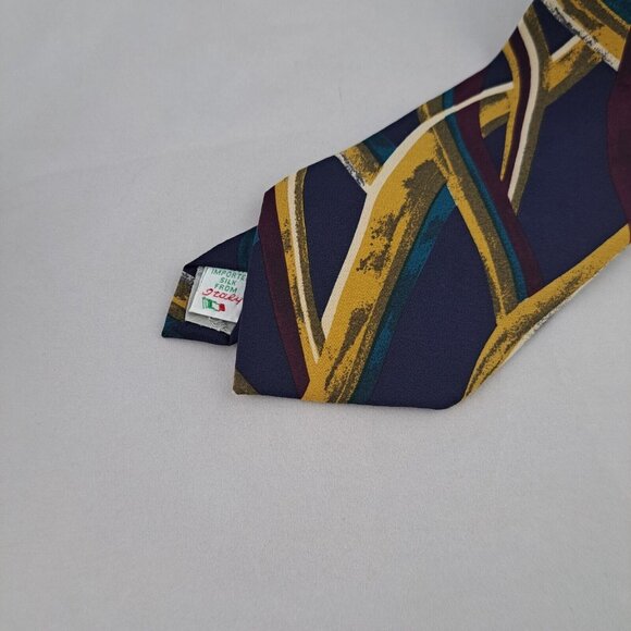 Xandrini 100% Silk Mens Necktie USA Imported Italy Patterned Vintage - Picture 5 of 10